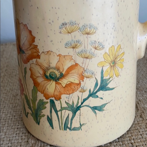 Speckled Pottery Pitcher style Vase with Handle - Picture 3 of 14